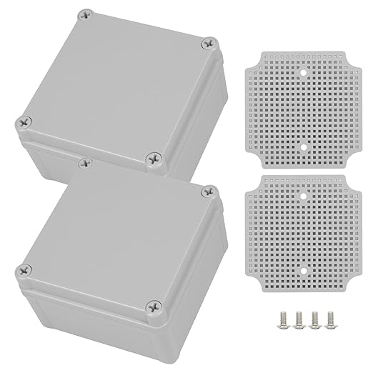 Junction Box, 4.9"x 4.9"x 3"(2 Pack) Outdoor Electrical Box with Mounting Plate, IP67 Dustproof Waterproof ABS Plastic Project Box, DIY Electrical Enclosure Gray (125x 125x 75 mm) - Image 8
