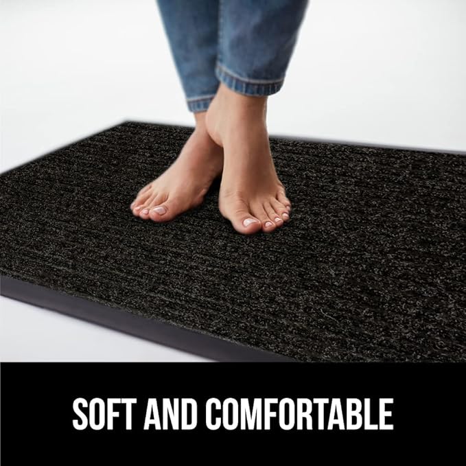 GORILLA GRIP Waterproof Traffic Guard Door Mat, 59x24, Heavy Duty Entryway Mats, Strong Backing Commercial Utility Rugs for Office Hallway, Garage Floor and Home, Low Profile Carpet Runner, Black - Image 8