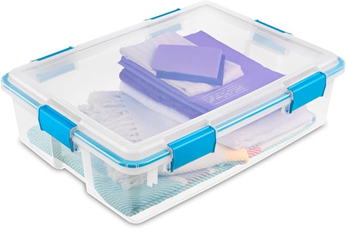 Sterilite 8-Pack Gasket Box, Weather-Resistant Storage Bins with Latching Lids, 37 Quart - Heavy-Duty Organizing Containers for Closet, Bathroom, and Office - Image 7
