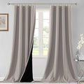 H.VERSAILTEX 100% Blackout Curtains for Bedroom Thermal Insulated Blackout Curtains 108 Inches Long Rod Pocket Window Drapes for Living Room with Black Liner 2 Panels Set, Warm Taupe by HVERSAILTEX
