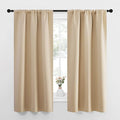 NICETOWN Blackout Room Darkening Curtains - Home Decoration Light & Noise Reducing Thermal Insulated Window Draperies with Rod Pocket Top (Biscotti Beige, 2 Panels, 34 inches Wide x 63 inches Long) by NICETOWN