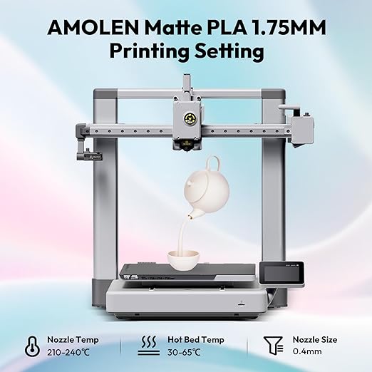 AMOLEN PLA Matte 3D Printer Filament Bundle, PLA 1.75mm Craftsman Color Quartet Set, Porcelain White/Terracotta/Delft Blue/Sand Beige, 200g X 4 Spools - Image 3