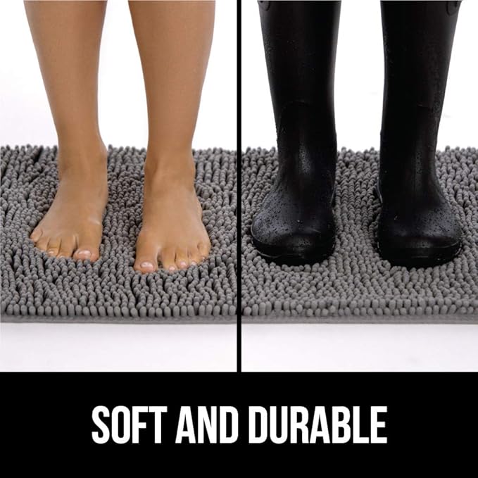 GORILLA GRIP SOAKSTOPPER Dog Door Mat, Machine Washable Rug Absorbent Doormat Captures Moisture Mud Dirt, Quick Dry Soft Chenille Entryway Rugs Indoor Entrance Mats for Dog Paws, 24x17 Beige Ivory - Image 2