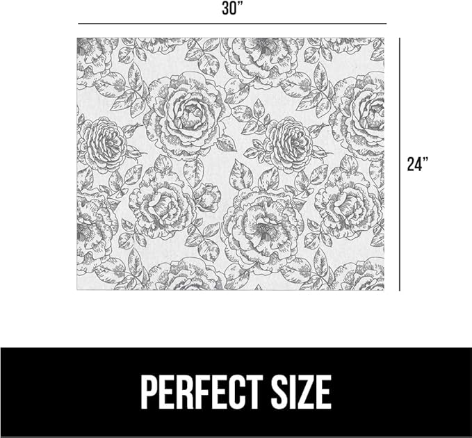 GORILLA GRIP LeakGuard Non-Adhesive Under Sink Mat for Kitchen Cabinet, Waterproof Quick Dry Shelf Liner, Durable Absorbent Felt Mats for Bathroom Sinks, Cabinets, Dresser, Easy Trim 24x30 Floral Gray - Image 7