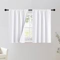 NICETOWN Bedroom 100% Blackout Curtains, 2 Panels, 42 by 36, Snow White, Window Treatment Rod Pocket Curtains/Drapes for Bedroom by NICETOWN