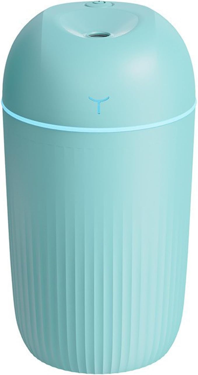 Mini USB Humidifier - Large Capacity, Ultra-Quiet 20dB, 2 Modes (Continuous/Intermittent) with Anti-Dry Burn & Night Light, Nano Mist for Room/Car/Office Desk (<10㎡) (Sky Blue, 420ml) by Unknown