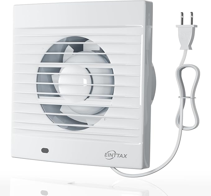 4 Inch Wall Mount Bathroom Exhaust Fan, Plug in Wall Exhaust Fan, 12W 77 CFM Bathroom Window Fan with Backdraft Damper for Kitchen, Garage, Office, 34 dB, White by Unknown
