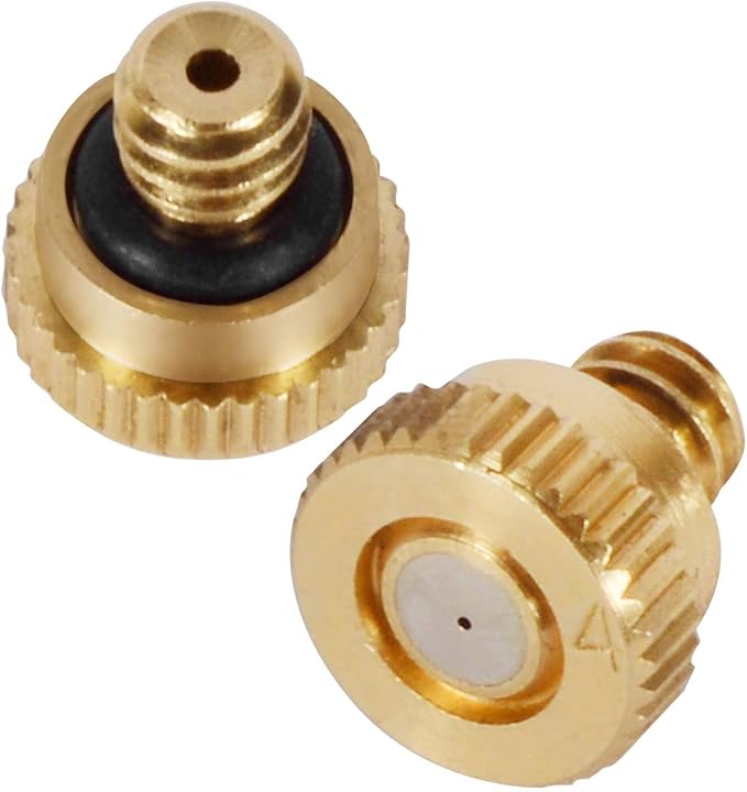 KUWAN 0.016" Orifice (0.4mm) Thread UNC 10/24 Brass Misting Nozzles Low Pressure Atomizing Misting Sprayer Water Hose Nozzle for Greenhouse, Landscaping, Outdoor Cooling Mister System (5PCS) - Image 4