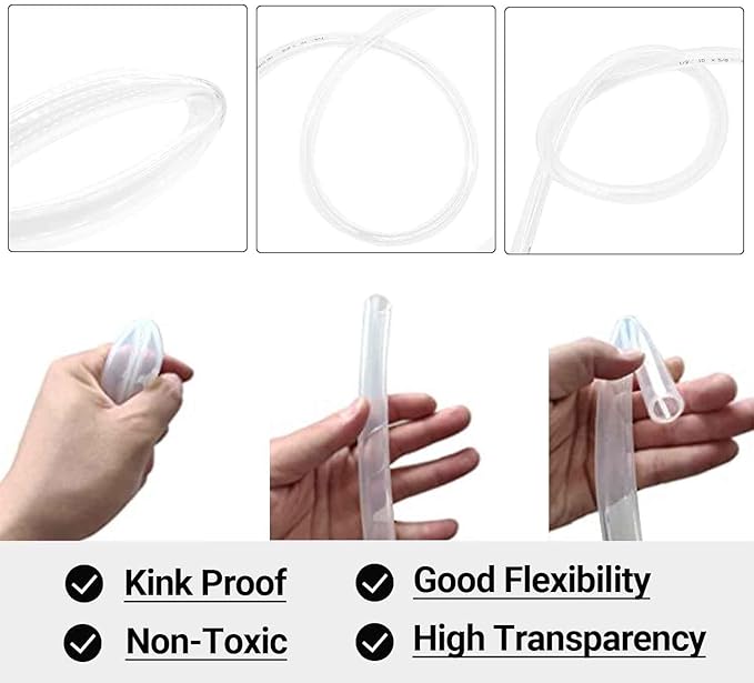 Clear Vinyl Tubing 3/4" ID × 1" OD -25 Ft 30PSI,Flexible Plastic Tubing,Lightweight Plastic Tube,Oil Resistant Hybrid Multipurpose Industrial Vinyl Hose - Image 3