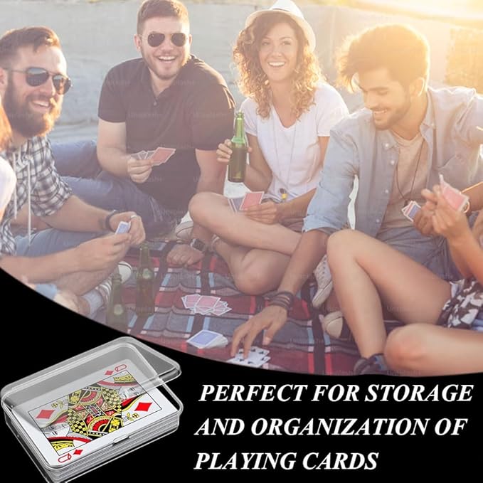 Clear Plastic Playing Card Case Set - 4Pcs Blank Playing Cards Storage Box Trading Card Deck box, Perfect for Organization of Business Game Cards and More (4pcs Clear) - Image 5