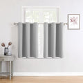 ChrisDowa Small Window Curtains for Kitchen and Bedroom - Grommet Short Thermal Insulated Room Darkening Curtains (2 Panels, Light Grey, 34 x 36 Inch) by ChrisDowa