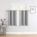 ChrisDowa Small Window Curtains for Kitchen and Bedroom - Grommet Short Thermal Insulated Room Darkening Curtains (2 Panels, Light Grey, 42 x 36 Inch) by ChrisDowa