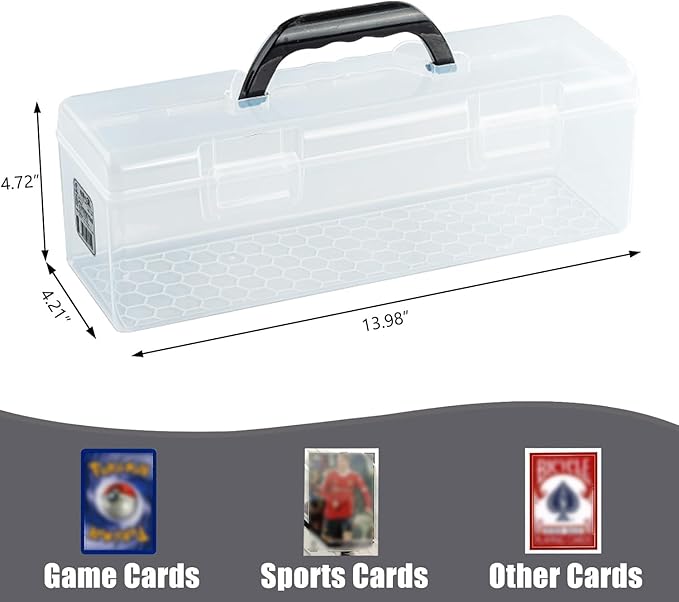 2 Pack Plastic Card Storage Box - Toploader Baseball, Football & Sports Card Case with Handle, Holds Up to 750 Cards - Image 5