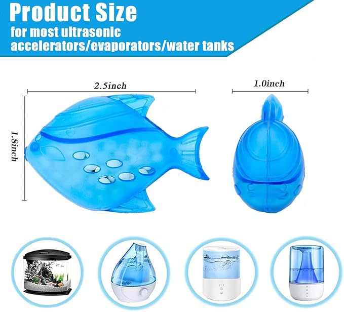12PCS Universal Humidifier Tank Cleaner,Humidifier Cleaning Fish for Humidifiers & Fish Tanks, Purifies Water, Eliminates White Dust and Odor, Prevents Hard Water Build-Up - Image 2