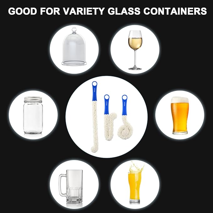 Bottle Cleaner 16.7" Bendable Long Foam Brush Cleaning Tools for Hookahs Vases Decanters Wine Bottles Tall Champagne Glassware Wine Goblets Thermoses Martini Glass Humidifiers (2-Pack) - Image 6