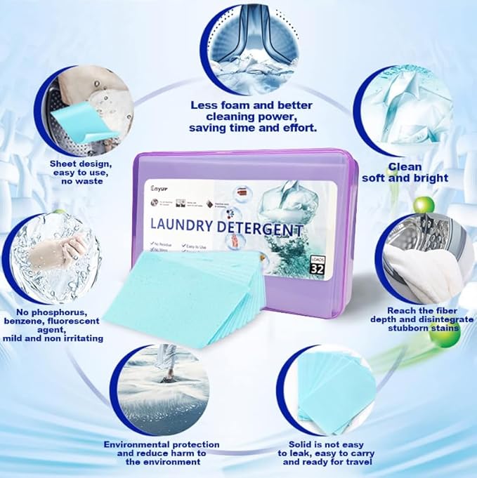 Laundry Detergent Sheets | Ultra-Portable | Travel Size | 192 Loads, 5-Second Dissolve | TSA-Approved & Eco-Friendly | 2X Stain Removal Tech | HE-Safe Detergent Sheets, Fresh Botanical Scent - Image 4