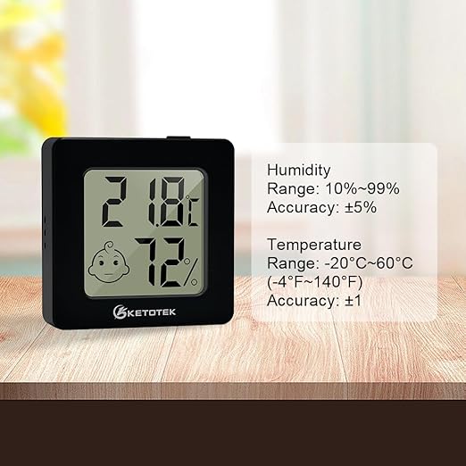 KETOTEK 5 Pack Digital Hygrometer Indoor Thermometer Mini Temperature and Humidity Monitor with Comfort Indicator for House Baby Room Office - Image 4