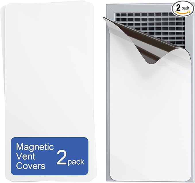 HOXHA Strong Magnetic Vent Covers, 5.5” × 12” Vent Cover Magnetic, Home and RV Vent Magnet Cover for Air Vents Wall Ceiling Floor, 2 Pack by HOXHA
