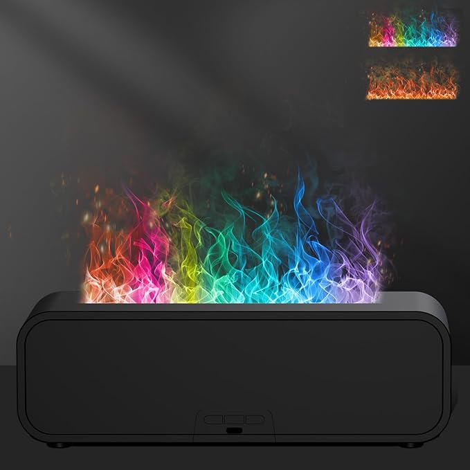 Colorful Flame Air Aroma Diffuser Humidifier, Dynamic Fire Flame Sound Pickup Aromatherapy Diffuser for Home Office Room(Remote, Timer & Auto-Off, 150ml) by Eiifiter