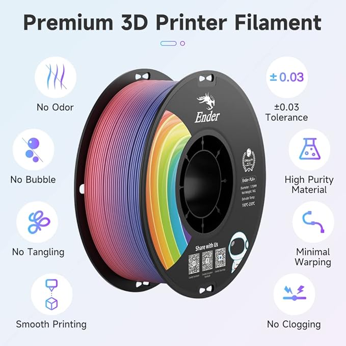 Official 3D Printer Filament Ender PLA Pro Filament, Creality PLA+ 3D Printing Filament, Durable and Resistant, Smooth, Overhang Performance Dimensional Accuracy +/-0.02mm, 2.2lbs/Spool - Image 2