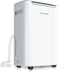 Dehumidifiers for Home with Drain Hose,75 OZ Water Tank, 4500 Sq.Ft 55 Pints Dehumidifiers for Basement, Bathroom, Bedroom, Three Modes, Smart Humidity Control, Dry Clothes, 24H Timer, White by Alphavoltage