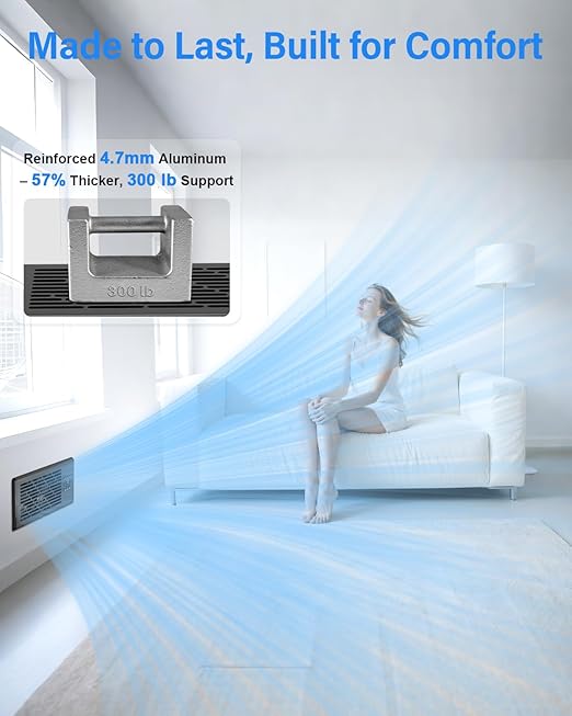 Hisummer Window Register Booster Fan Fit 4" x 10" Air Vent Duct Openings, Quiet AC Vent Fan Booster with 10 Speeds Remote Control & Thermostat Household Ventilation Fans for Room Cooling (Upgrade) - Image 8