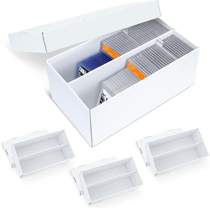 Pulchra 4 Pack Trading Graded Card Storage Box - 2 Rows Graded Card Case Holds 88 PSA Slab Cards, Graded Card, Cardboard Holder Organizer Boxes with Dividers for Sport Cards PSA/GMA/CSG/SGC/HGA/MTG - Image 8