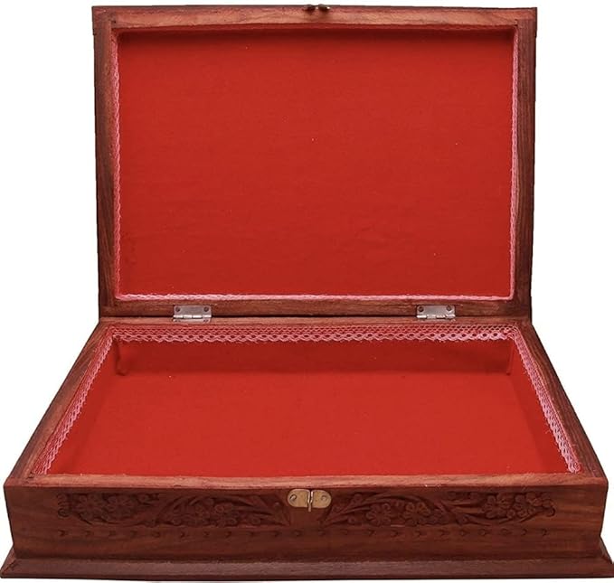 Crafting with Love A Beautiful Wooden HOLY Book Stand Box for Reading RAMAYAN , Geeta , Quran , Bible , GURU Granth Sahib , Fully Carved - Image 4