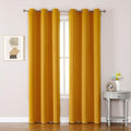 ChrisDowa Grommet Room Darkening Curtains for Bedroom and Living Room - 2 Panels Set Thermal Insulated Blackout Curtains (Mustard Yellow, 42W x 84L) by ChrisDowa