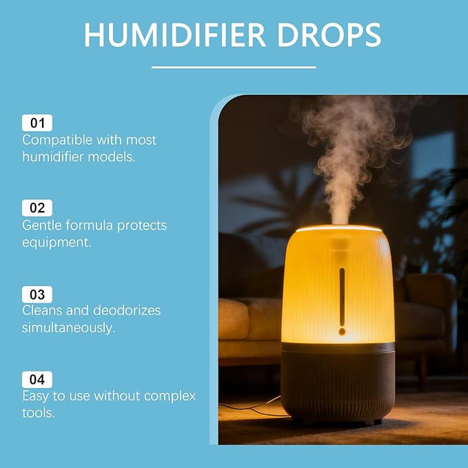 Humidifier Cleaner Drops, Slows Buildup & Scaling, Humidifier Solution for All Makes & Models, Cleans & Deodorizes Water, 3pcs - Image 5