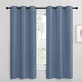NICETOWN Short Curtains for Kitchen, Thermal Insulated Solid Grommet Blackout Window Treatment Curtain Panels for Loft, Cafe (Stone Blue, 1 Pair, 42 inches Wide by 68 inches Long) by NICETOWN