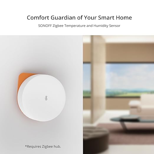 SONOFF SNZB-02P Zigbee Temperature Humidity Sensor, Indoor Thermometer Hygrometer with Alert, Works with Alexa & Google Home for Remote Monitoring and Home Automation, ZigBee 3.0 Hub Required (1) - Image 2