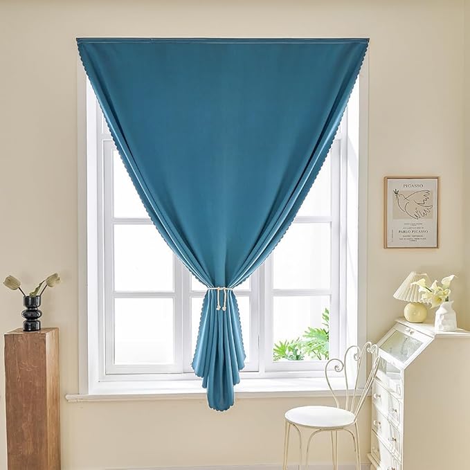 Adhesive Curtain 100% Blackout No-Drill Easy Install for Bedroom Blinds Light Blocking (Dark Blue-47 W x 95" L-1P) - Image 7
