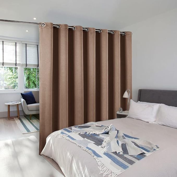 NICETOWN Blackout Blinds for Patio Door - Sliding Door Insulated Blackout Curtains, Extra Wide Curtain for Villa/Hall/Parlor (100 inches W x 84 inches L, Cappuccino) - Image 7