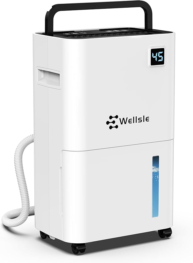50 Pint Dehumidifier for Home, Basement with Drain Hose, 3500 Sq.Ft Dehumidifier, Ultra-Quiet for Bedroom - Intelligent Humidity Control - 24 Hour Timer. by Wellsle