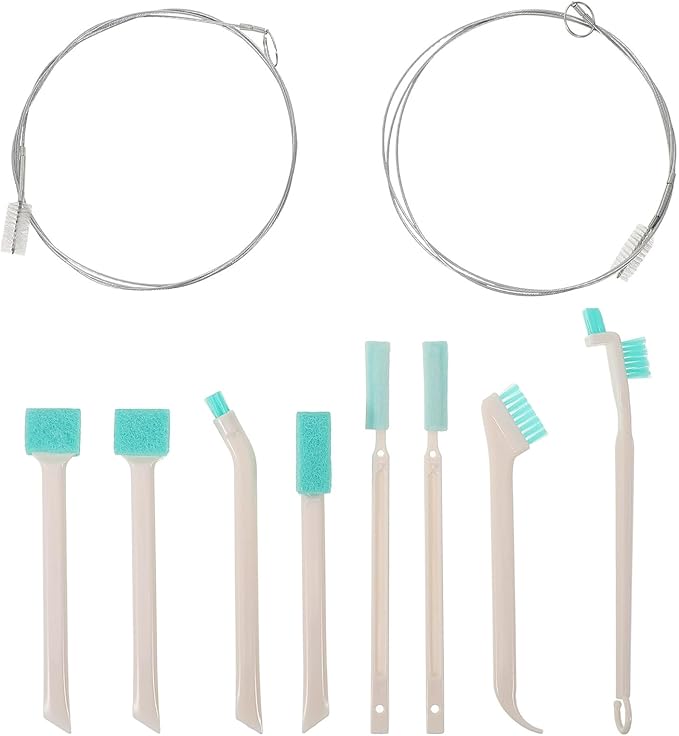 Ice Maker Cleaning Brush Kit - 10 Pack Pipe & Crevice Cleaner Tools for Countertop Machines, Drain Tubes. Flexible Nylon Set Compatible with Opal, Refrigerator & Humidifiers by ULTECHNOVO