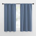 NICETOWN Kitchen Curtains, Short Blackout Curtains & Drapes, Small Window Rod Pocket Draperies for Bedroom (Stone Blue, 34 in x 54 in (W x L), Set of 2) by NICETOWN