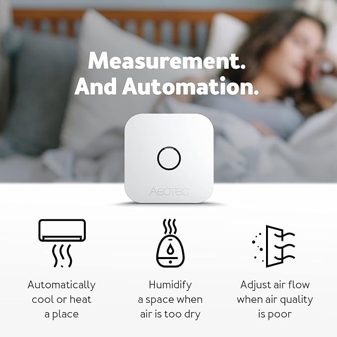 Aeotec aërQ Temperature, Humidity, Dew Point Sensor - Wireless, Battery Powered, Z-Wave Hub Required (White) - Image 2
