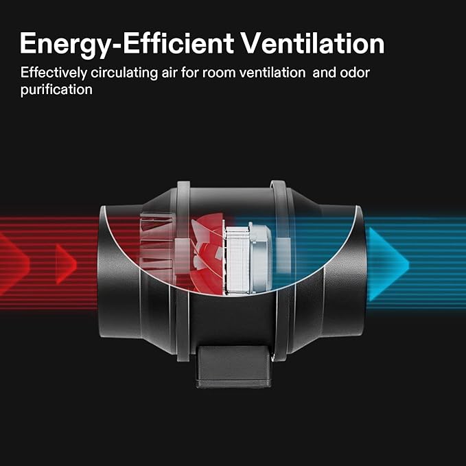 VIVOSUN Grow Tent Ventilation System, 4 Inch Inline Duct Fan with Speed Controller, 4'' Carbon Filter, and 8ft. Ducting Combo, Air Cooling and Filtration Kit for Grow Tent, Hydroponics (Pack of 2) - Image 6