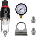 AFR-2000 Pressure Regulator Water Trap Filter for Airbrush Compressor - 1/4" BSP Thread Moisture Separator with Gauge, 0-100 PSI by HUBEST