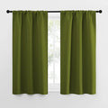 NICETOWN Kitchen Curtains, Short Blackout Curtains & Drapes, Thermal Insulated Rod Pocket Window Treatment Draperies for Nursery (Olive Green, 34 in x 54 in (W x L), Set of 2) by NICETOWN
