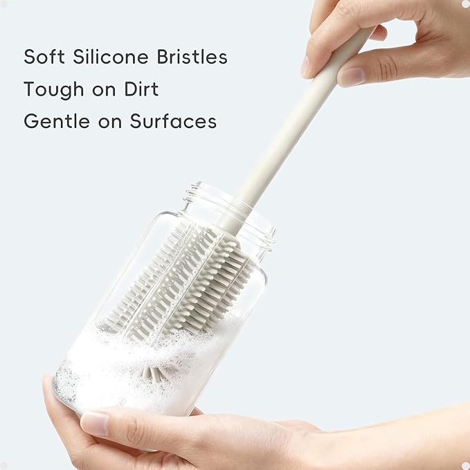 Silicone Cleaning Brush Kit,Water Bottle and Straw Cleaner Brush Set for Tumbler,Baby Bottle,Breast Pump Part,Nipple,Sippy Cup,Glass,Dishwasher Safe,BPA Free,3 Pcs - Image 4