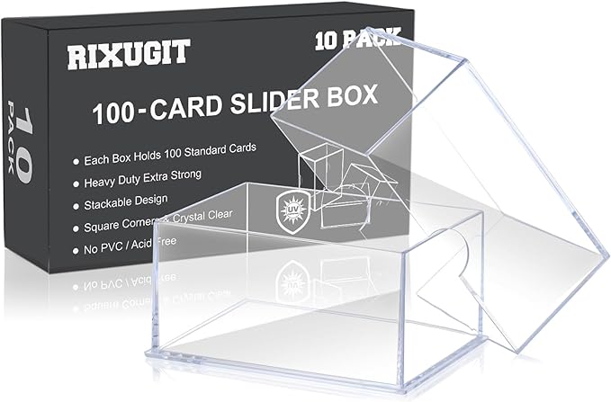 10-Pack 100-Count Deck-Case Card-Box - 2 Piece Trading Card Storage Box, Trading Deck Boxes, Clear Case Collection Storage Box for Gaming, Sports, Playing by Unknown