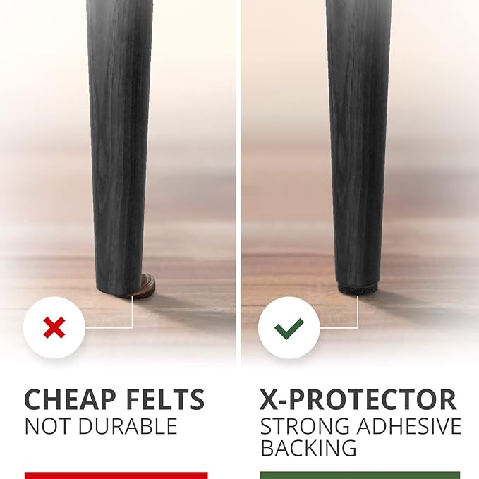 Felt Furniture Pads X-PROTECTOR 8 PCS - Premium 6” x 4 3/8” Heavy Duty Black Felt Sheets! Cut Large Furniture Pads to The Size You Need - The Best Felt Floor Protectors for Any Hard Floor! - Image 5