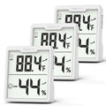 3 Pieces Digital Hygrometer Indoor Thermometer Humidity Meter with Accurate Temperature and Humidity Monitor for House, Baby Room, Office, Greenhouse, Cellar (White) by FUMMDUS
