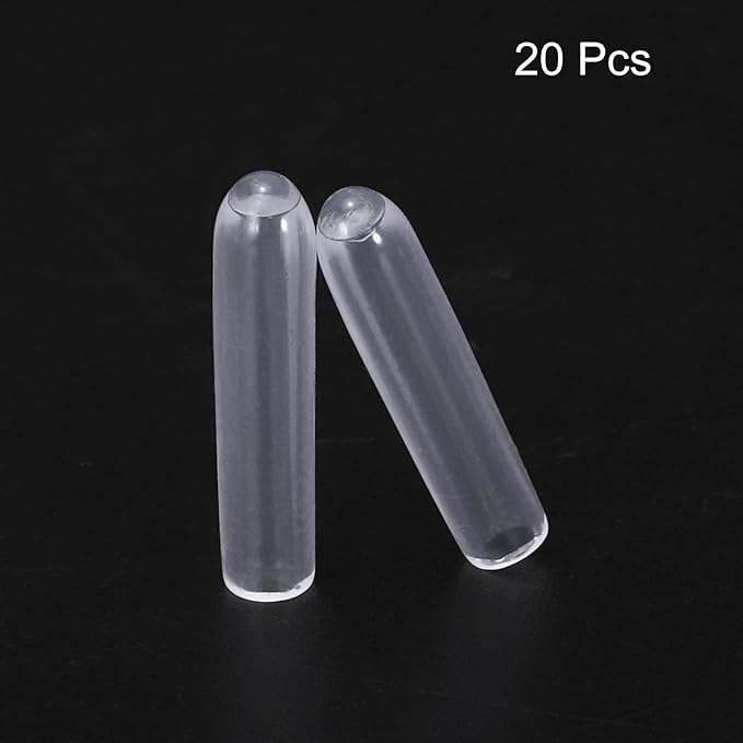 uxcell 20pcs Rubber End Caps 2mm ID Vinyl PVC Round Tube Bolt Cap Cover Screw Thread Protectors Clear - Image 2