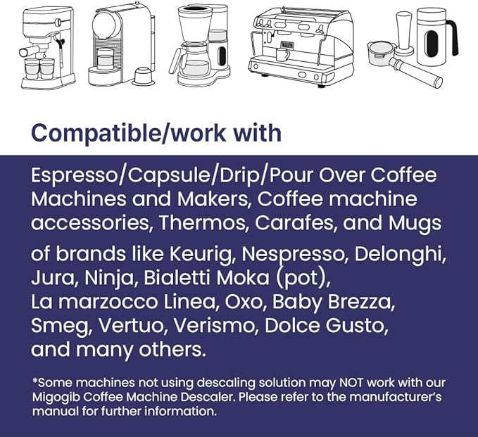 Coffee Machine Descaler Descaling Solution - 17 fl. oz. (5 Uses), Compatible with Espresso, Capsule, Drip, Pour over machines, Coffee machine accessories, Pot, Thermos, and Carafes - Image 6
