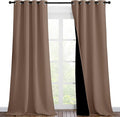 NICETOWN Room Warming Complete Blackout Shades for Large Window Door, 100% Blackout Window Curtain Panels with Black Lined, 46 inches Width Each Panel, 90 inches Length, Cappuccino, Double Pieces by NICETOWN