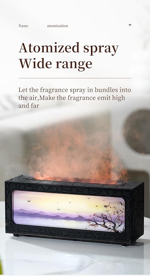 Fireplace Flame Essential Oil Diffuser - 7 Color LED Ultrasonic Aromatherapy Humidifier, 250ml, with Timer, Suitable for Home, Bedroom, Office, Yoga (C08B) - Image 8