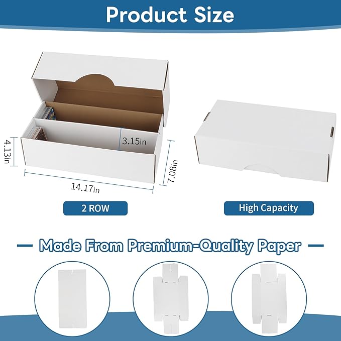 Trading Card Storage Box, 1600 Count Card Storage Boxes, Bulk Cards Storage Box Sports Cards Cases Graded Cardboard Boxes for Basketball Sports Collector (10 Set) - Image 2